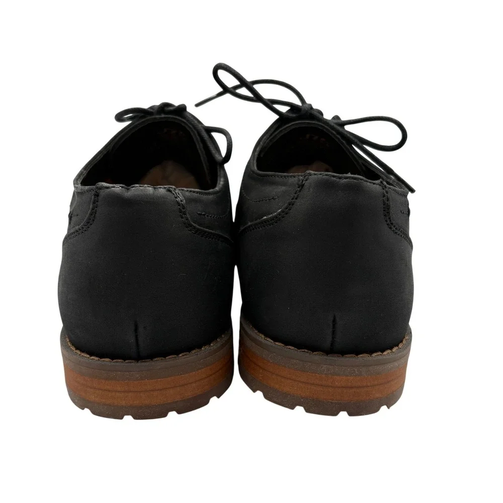 J75 by JUMP Oxford Dress Shoes Mens 10.5 Black Excellent Matte Plain Toe Lace Up